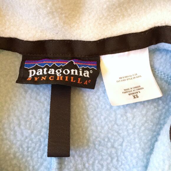 Patagonia Synchilla Vintage Baby Blue Full Zip Mock Turtleneck Vest Size XS - Picture 3 of 4